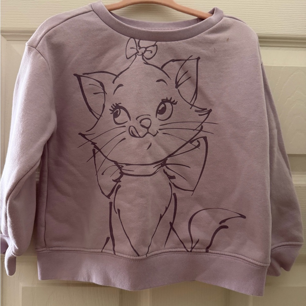 GAP - Disney Lavendar Cat (Marie) Graphic Sweatshirt